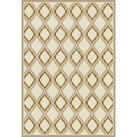 ART CARPET 5 X 8 Ft. Milan Collection Hopscotch Woven Area Rug, Light Beige 24514